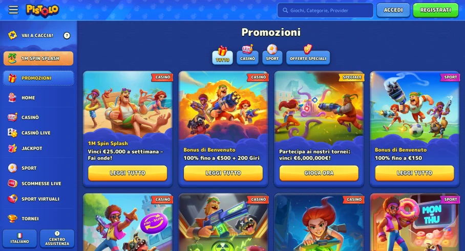 Bonus esclusivi da Pistolo